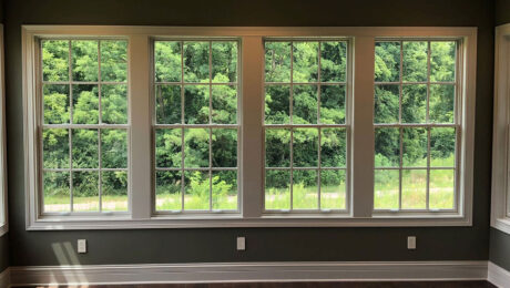 four window tinted glass window panels